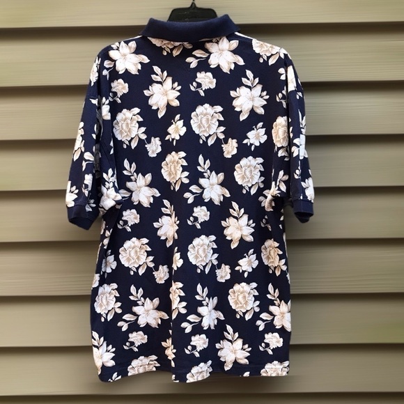 Tommy Hilfiger Blue Tropical Short Sleeve Polo L - Picture 3 of 16